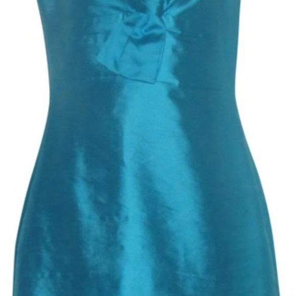 Retro Mid-century Turquoise Blue Teal Silk - Picture 4 of 7